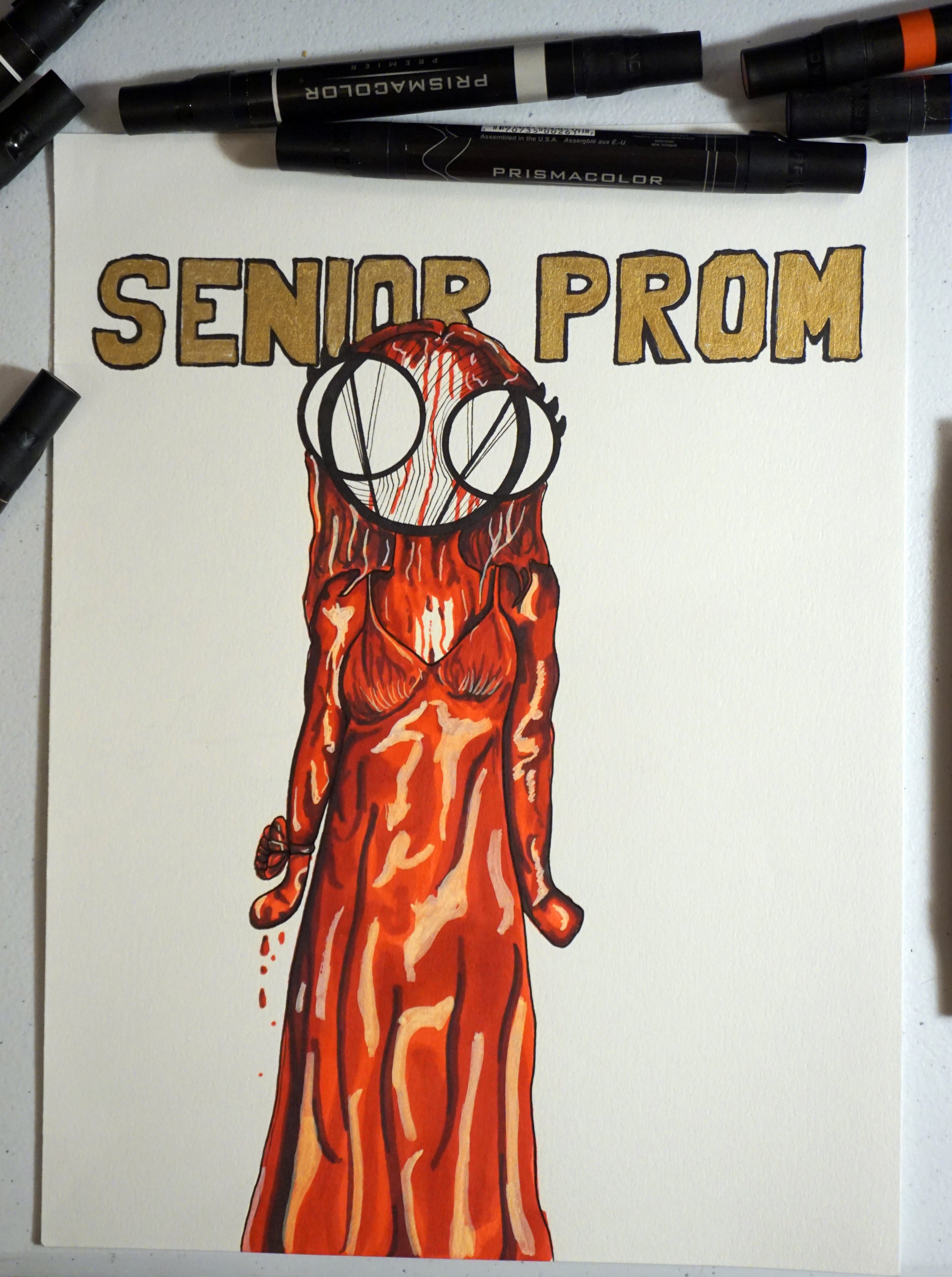 Carrie Horror Original 8x10 Art Print by Harth Creations Hannah Arthur