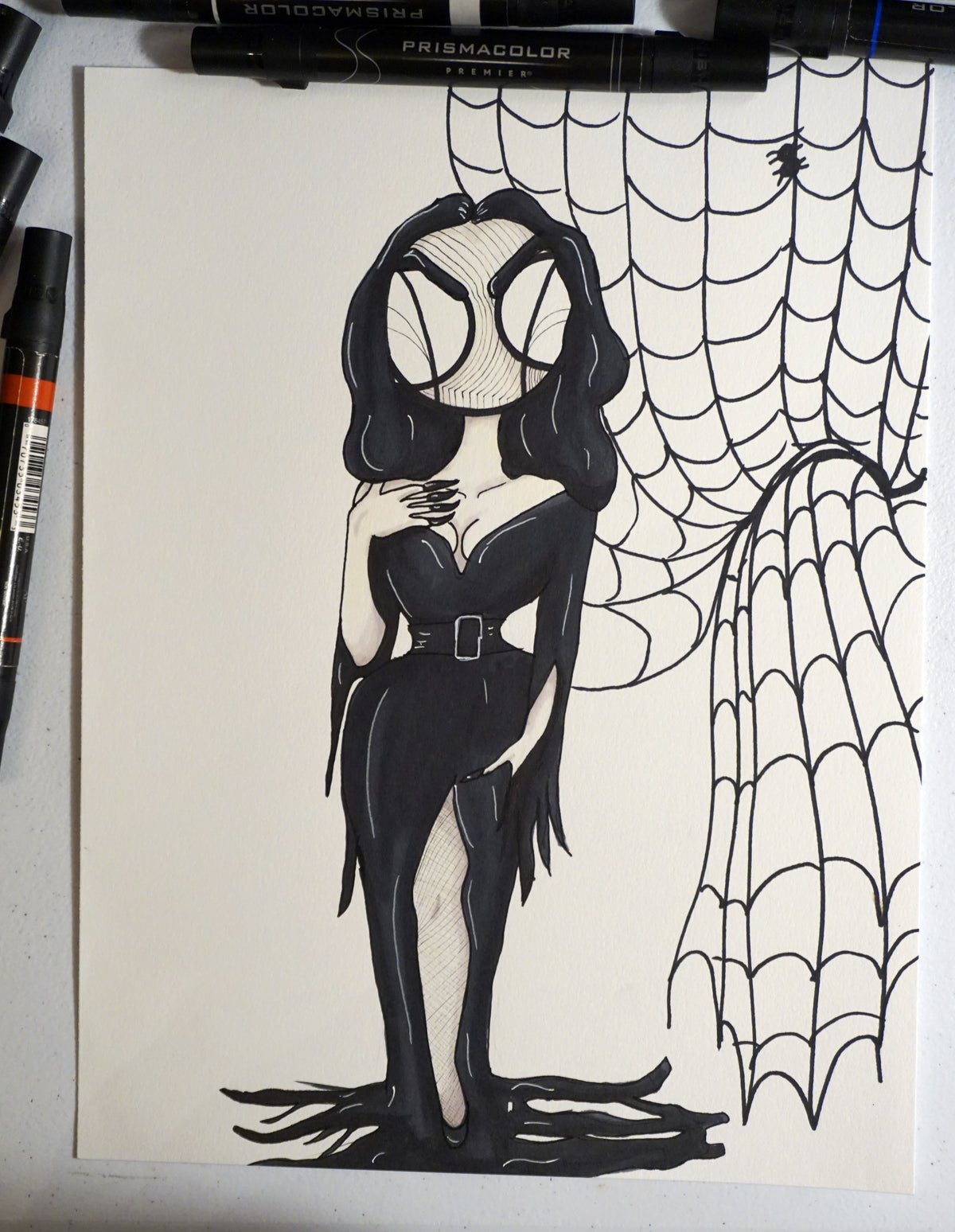 Vampira Horror Original 8x10 Art Print by Harth Creations Hannah Arthur