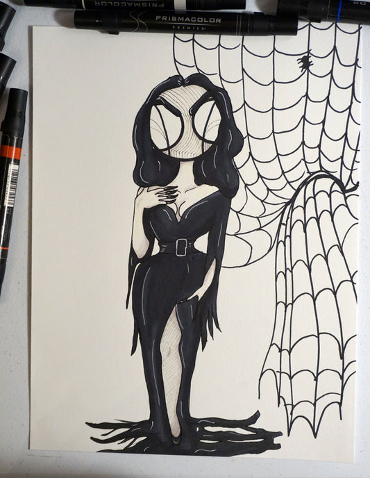 Vampira Horror Original 8x10 Art Print by Harth Creations Hannah Arthur